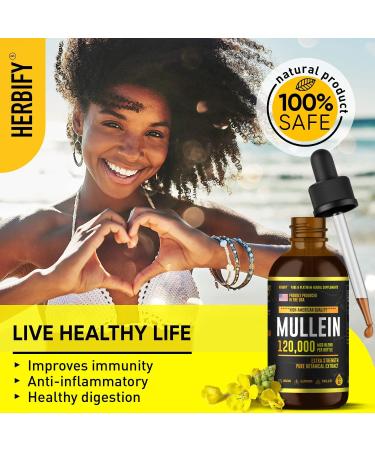 Mullein Drops - Lung Cleanse & Immune Support - Made in USA - 4 Oz - Herbal Respiratory Supplement - Buy Online on GoSupps.com