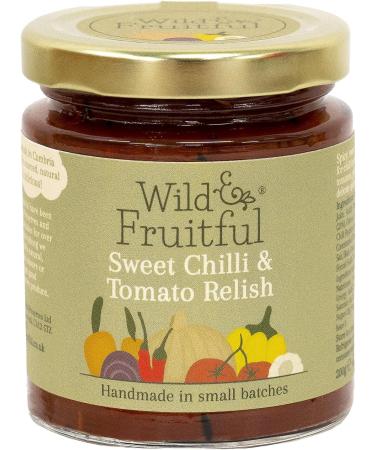 Wild & Fruitful Sweet Chilli & Tomato Relish Spicy & Sweet Condiment with Delicate Spices Hand Made in Cumbria - 7.05 Oz
