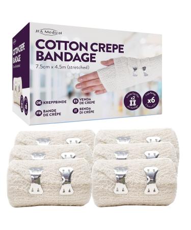 Cotton Crepe Bandages 7.5cm x 4.5m - Box of 6 One Size - Buy Online on GoSupps.com