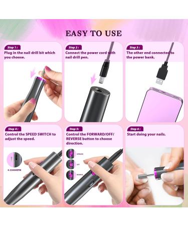 Zoccee 11-in-1 Electric Nail Cutter with LED Light - Gel & Acrylic Nail Manicure Set 22000 RPM Gray - International Shipping Available - Buy Online on GoSupps.com