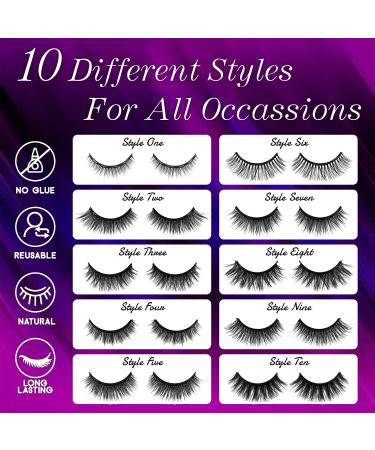 EARLLER Magnetic Eyelashes with Eyeliner Kit - 10 Pairs Natural Look False Lashes - Easy Application, No Glue Needed - 3D & 5D Reusable Short and Long Eyelashes Set - Buy Online on GoSupps.com