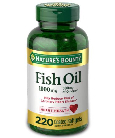 Nature's Bounty Fish Oil 1000 mg 220 Coated Softgels