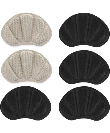 Sibba High Heel Pad Grips & Shoe Cushion Inserts - 3 Pairs for Pain Prevention & Comfort | Black & Beige | Men & Women - Buy Online on GoSupps.com
