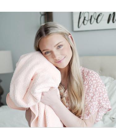 Large Microfiber Hair Towel - Super Absorbent & Fast Drying for Dry, Curly, Long & Thick Hair - Anti-Frizz & Breathable (Pale Pink) - Buy Online on GoSupps.com