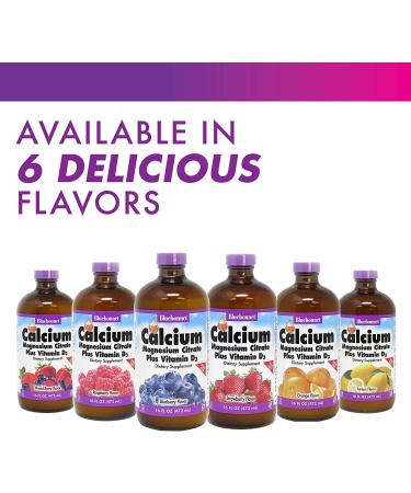 Bluebonnet Liquid Calcium Magnesium Citrate + D3 - Natural Lemon Flavor, 16 fl oz - Buy Online on GoSupps.com