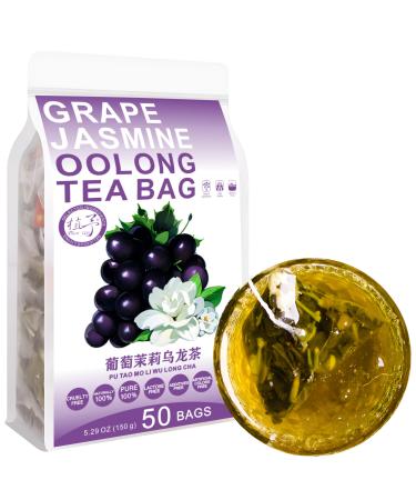 100% Pure Natural Herbal Tea Grape Jasmine Oolong Tea Bag 150g/5.29oz (3g*50bags) Ar me de raisin th frais th floral th aux fruits rafra chissant