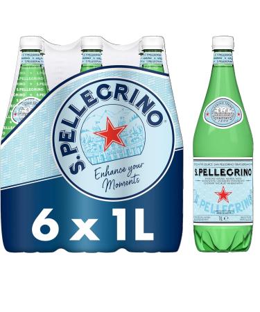 San Pellegrino Italian Tastefully Light Sparkling Orange Canned Soft Drink 12 x 330ml | 64k Cals per Can & San Pellegrino Sparkling Natural Mineral Water 6x1L - Buy Online on GoSupps.com