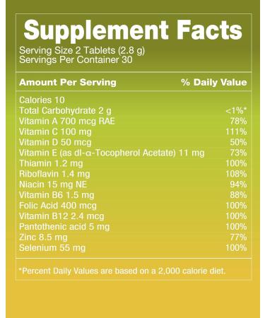 FromBIO Vitality Multivitamin Chewable - 11 Vitamins, 2 Minerals (Zinc and Selenium) - 60 Tablets - Buy Online on GoSupps.com