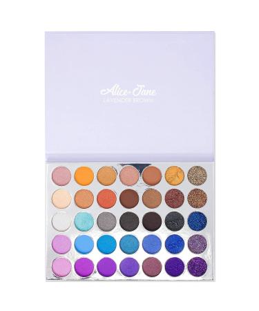 Alice+Jane 35 Color High Pigment Eyeshadow Palette with Glitter and Cream Lavender Brown - Shop Now - Buy Online on GoSupps.com
