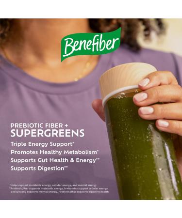 Benefiber Prebiotic Fiber + Supergreens Dietary Supplement Powder Watermelon Lemonade Flavor 8.8 oz (250g) - Buy Online on GoSupps.com