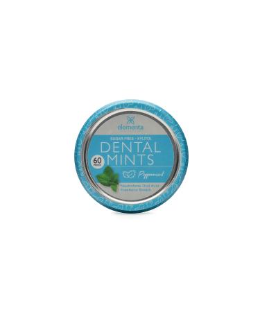 Elementa Natural Sugar Free Hard Candy Breath Mints Low Carb with Xylitol for Improved Oral Care | Non-GMO + Vegan Friendly Neutralizes Oral Acid Soothes Dry Mouth | Peppermint 60 Count