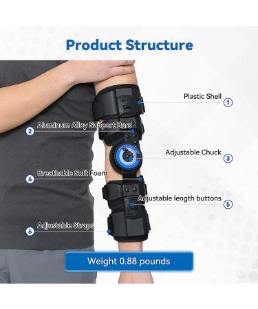 Orthomen Hinged ROM Elbow Brace - Adjustable Post OP Stabilizer Splint for Arm Injury Recovery - Left Black - Buy Online on GoSupps.com