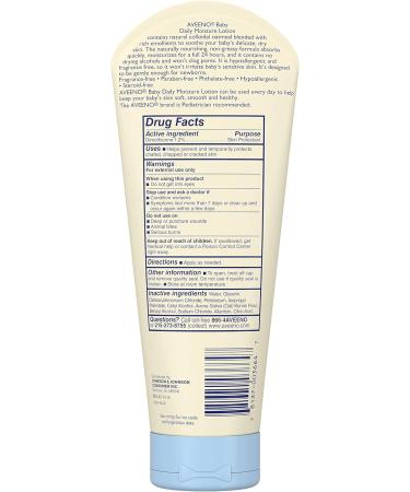 Aveeno Baby Daily Moisture Lotion with Natural Oatmeal - Hypoallergenic & Paraben-Free - 8 oz - Buy Online on GoSupps.com