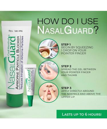 Airborne Particle Blocker Gel - Helps Reduce Inhalation of Allergens Pollutants & Irritants - Drug-Free Daily Use (Cool Menthol 3g Pack of 2) Over 150 Applications Pack of 2 Cool Menthol - Buy Online on GoSupps.com