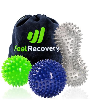 Set 3 hedgehog balls Massage balls for plantar fasciitis foot reflex zone massage mobility & relaxation - nopy ball massage for rehabilitation hand foot back & leg pain