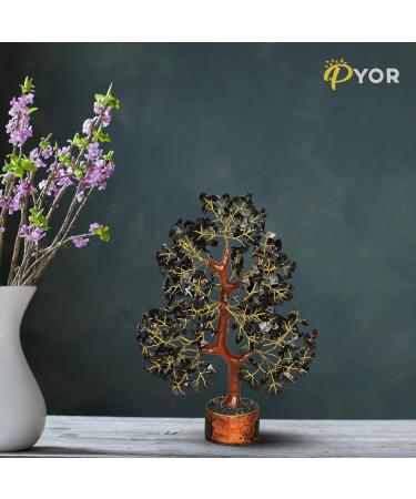 Black Tourmaline Stone Crystal Tree - Feng Shui Gem Tree for Office Desk Decor - Positive Tourmaline Quartz Crystal Gifts - Buy Online on GoSupps.com