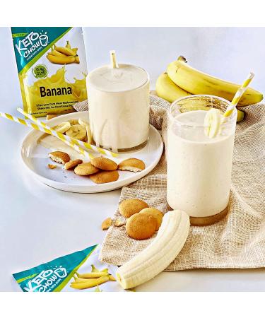 Keto Chow Banana Meal Replacement Shake Powder - Protein Rich, Low Carb, Delicious Meal Substitute - Single Meal Sample 1.6 oz - Buy Online on GoSupps.com