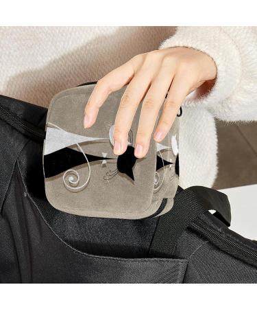 Napkin Storage Bag for Couples & Cats | Black & White Silhouette | Portable Menstrual Bag with Zipper for Teens & Women - Buy Online on GoSupps.com