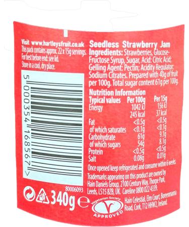 Hartley's Strawberry Seedless Jam 340g - Pack of 3 - Buy Online on GoSupps.com