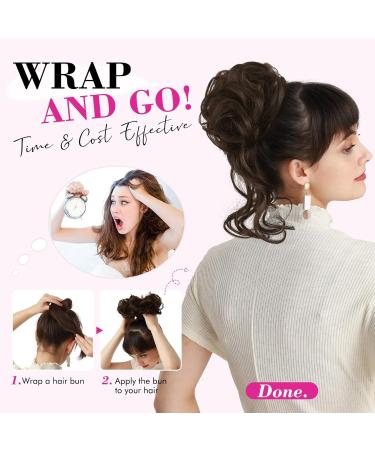 REECHO Blonde Messy Bun Hair Piece for Women - Synthetic Updo Elastic Hair Bun with Pale Highlights - Buy Online on GoSupps.com