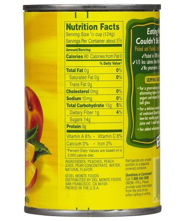 Del Monte Sliced Yellow Cling Peaches in 100% Juice - 15 oz - Buy Online on GoSupps.com