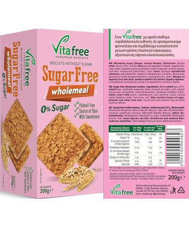Vitafree Cookies Biscuits Sample Set - 6 Sugar-Free Varieties (1180g) from Greece | Healthy Snacks for International Shipping - Buy Online on GoSupps.com