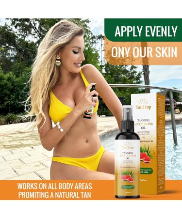Peptide Tanning Accelerator Oil 200ml - Enhanced with Melanin Activating Peptides and Aloe Vera, Watermelon Scent - For Outdoor and Tanning Bed Use - Buy Online on GoSupps.com