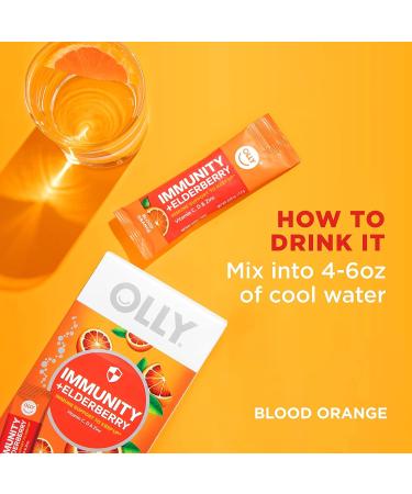 OLLY Immunity Powder - Daytime Immune Support Elderberry Vitamin C D Zinc Fizzy Drink Mix, Blood Orange (10 Count) - Buy Online on GoSupps.com