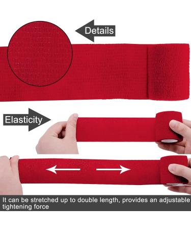 BQTQ 8 Roll Self-Adhering Cohesive Bandage - Elastic Fixing Bandage for Fingers & Toes (Red 5 cm x 4.5 m) - Durable and Versatile Medical Wrap - Buy Online on GoSupps.com