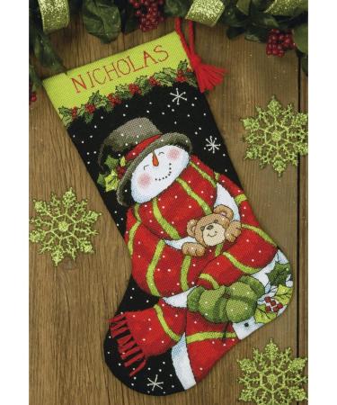 Dimensions Snowman and Bear Needlepoint Christmas Stocking Kit - 16 Long - Multicolor - 6 Piece - Buy Online on GoSupps.com