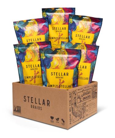 Stellar Pretzel Braids Simply Stellar Traditional Vegan Butter Pretzels 5oz (Pack of 6) Vegan Non-GMO Woman-Owned Baked with Love by Stellar Snacks