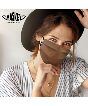 Washable Face Mask Made in UK | 3 Layers Blended Cocoa Cotton | London UK | Washable 100+ Times - Buy Online on GoSupps.com