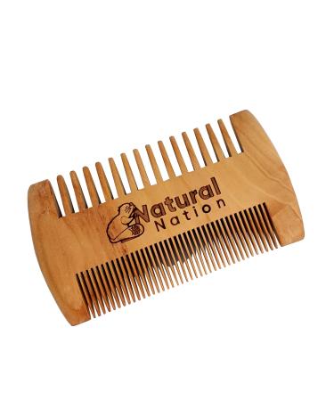Stocking Filler Wooden Beard Comb Anti-Static Natural Wood Eco-Friendly Biodegradable Double-sided