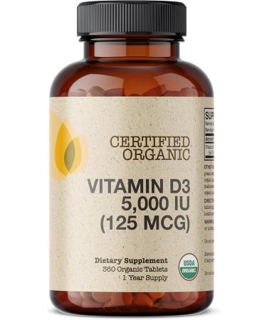 Futurebiotics Vitamin D3 5 000 IU (125 MCG) USDA Certified Organic Vitamin D Supplement 360 Tablets - Buy Online on GoSupps.com