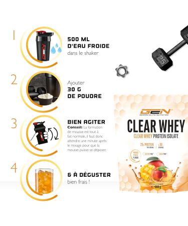 Clear Whey Isolate Protein Shake - Fruity & Refreshing Protein Shake - High Quality Whey Protein Isolate (900g Peach Mango) - Buy Online on GoSupps.com