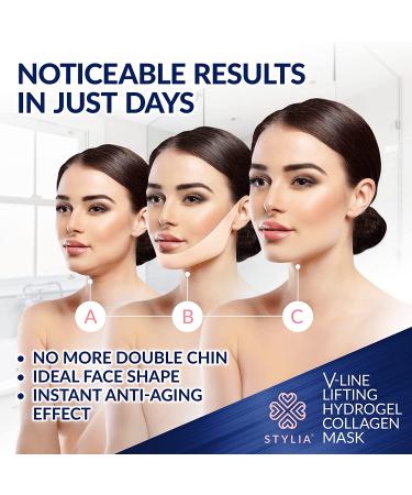 V Line Shaping Face Masks - 10 Piece Double Chin Reducer with Aloe Vera - Anti-Aging Hydrogel Collagen Mask for Contouring and Firming Face Lift - Buy Online on GoSupps.com