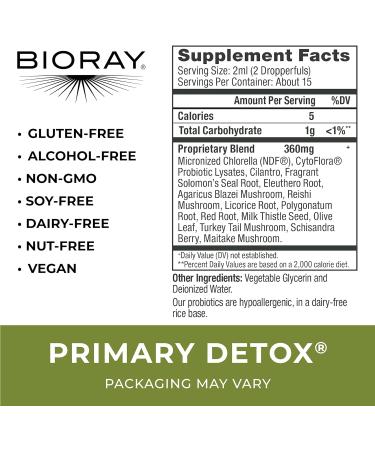 BIORAY Primary Detox 2oz - Natural Herbal Formula for Gentle and Effective Detoxification - Buy Online on GoSupps.com