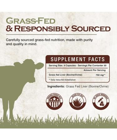 Grass Fed Beef Liver Supplement - Freeze-Dried, Nutrient-Dense Beef Liver Capsules w/Vitamin A, Folate, Vitamin B12 - Organ Supplements for Joint Support, Collagen Synthesis & Overall Well-Being - Buy Online on GoSupps.com