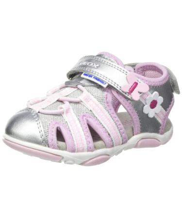 Geox Baby Girl's B Sandal Agasim 4.5 UK Child Silver Pink