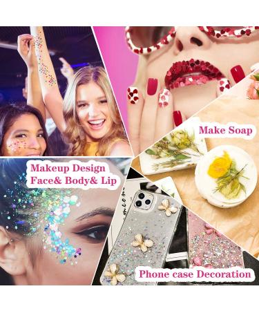 48 Colors Butterfly Glitter Nail Art Dried Flowers - 3D Holographic Sequins for DIY Crafting & Decoration - Buy Online on GoSupps.com