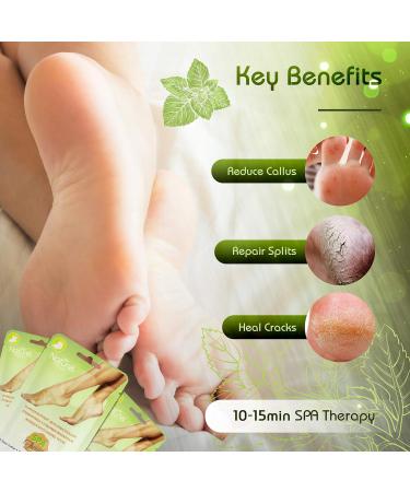 Foot Mask Moisturizing Socks Natural Pedicure Treatment for Silky Feet Hydrating Deeply Moisturizing for Callus Rough Hard Skin Cracked Heel Repair Cream Booties 3 PAIRS - Buy Online on GoSupps.com