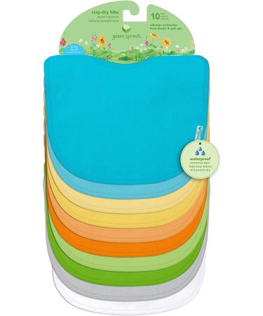 Green Sprouts Aqua Stay-Dry Bibs | 10 Pack for 3-12 Months - Ultimate Baby Feeding Solution - Buy Online on GoSupps.com