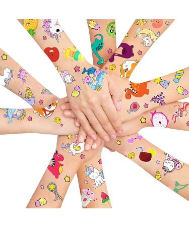 Kids Animal Temporary Face Tattoo Sticker Set - 70 pcs, Water Transfer, Festival Body Paint Decoration, Cartoon Watches Tattoos for Children - 5 Sheets - Buy Online on GoSupps.com