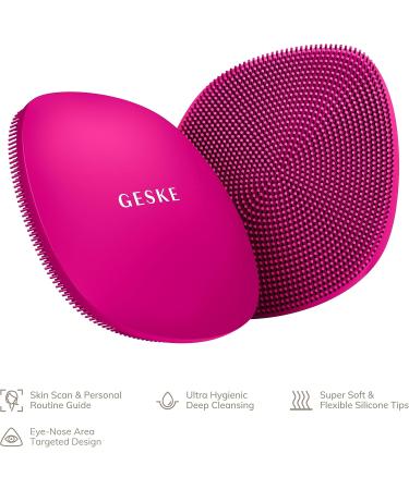 Geske SmartAppGuided 4-in-1 Facial Brush | Silicone Cleansing Device | Professional Skin Cleaning Tool | Soft Facial Cleaning Brush | International Shipping Available - Buy Online on GoSupps.com