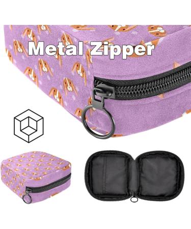 Portable Storage Bags for Women's Bandages | Colorful Menstrual Pads & Tampon Holder | Orange Rabbit & Violet Design - Buy Online on GoSupps.com