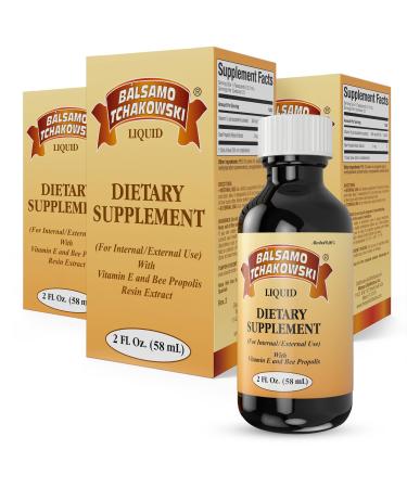 Balsamo Tchakowski Immune Support with Bee Propolis & Vitamin E | Soothes Dry Areas, Supports Topical Immune Defense, Softens Chapped Skin, Nourishes Face, Promotes Oral Comfort | 2 Fl Oz | 3-Pack