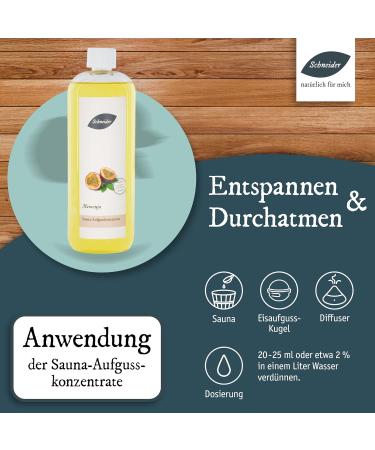 Saunabedarf Schneider Passion Fruit Infusion Concentrate 1000ml | Premium Sauna Experience | International Shipping - Buy Online on GoSupps.com