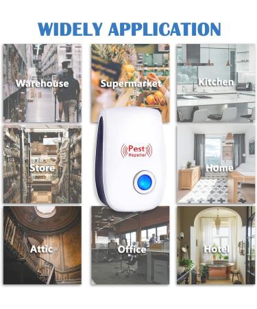 Ultrasonic Pest Repeller - 6 Pack Electronic Pest Control Device for Indoor Bugs, Spiders, Insects, Rats, Roaches - Plug-in Mouse and Spider Repellent - Buy Online on GoSupps.com