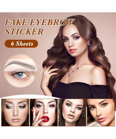 MWOOT 6 Sheets Hair-Like Eyebrow Tattoos Stickers 4D Natural Fake Eyebrow Transfers Stickers Waterproof Temporary Brow Grooming Shaping Eyebrow Stickers for Women and Girls((Brown-12) - Buy Online on GoSupps.com