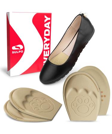 Sulpo 2 pair of bale pads for too big shoes - fits in almost every shoe - pads for foot pain from Eva Foam - sponge heel cushion toes handle liner toe filler 35-40 beige